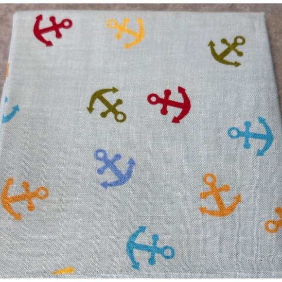 Joann 18x22" Cotton Fabric Colorful Anchor Pattern Sewing Quilting - Picture 1 of 5